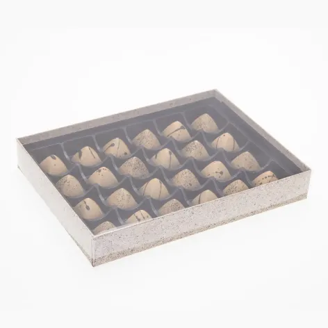 24 Choc Board Box & Clear Lid; Cocoa Shell Paper